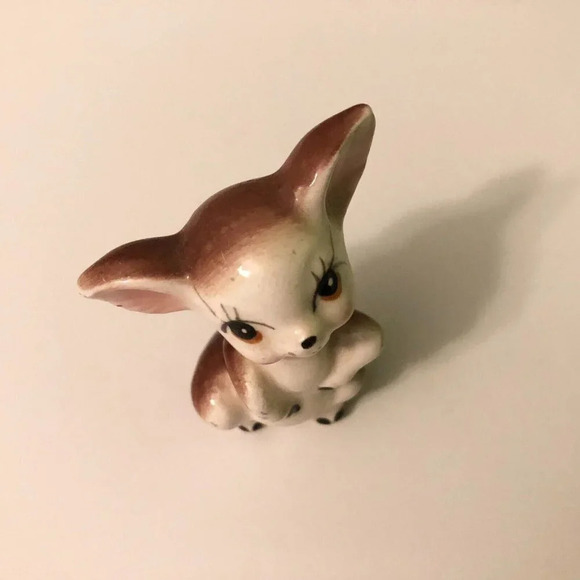 Vintage Tiny Deer Fawn Ceramic Figurine Japan 2.25  Inch Tall Collectible Figure - Picture 9 of 11
